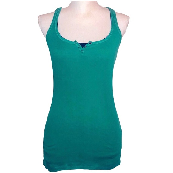 Women’s Derek Heart Teal Tank Top - Picture 1 of 9